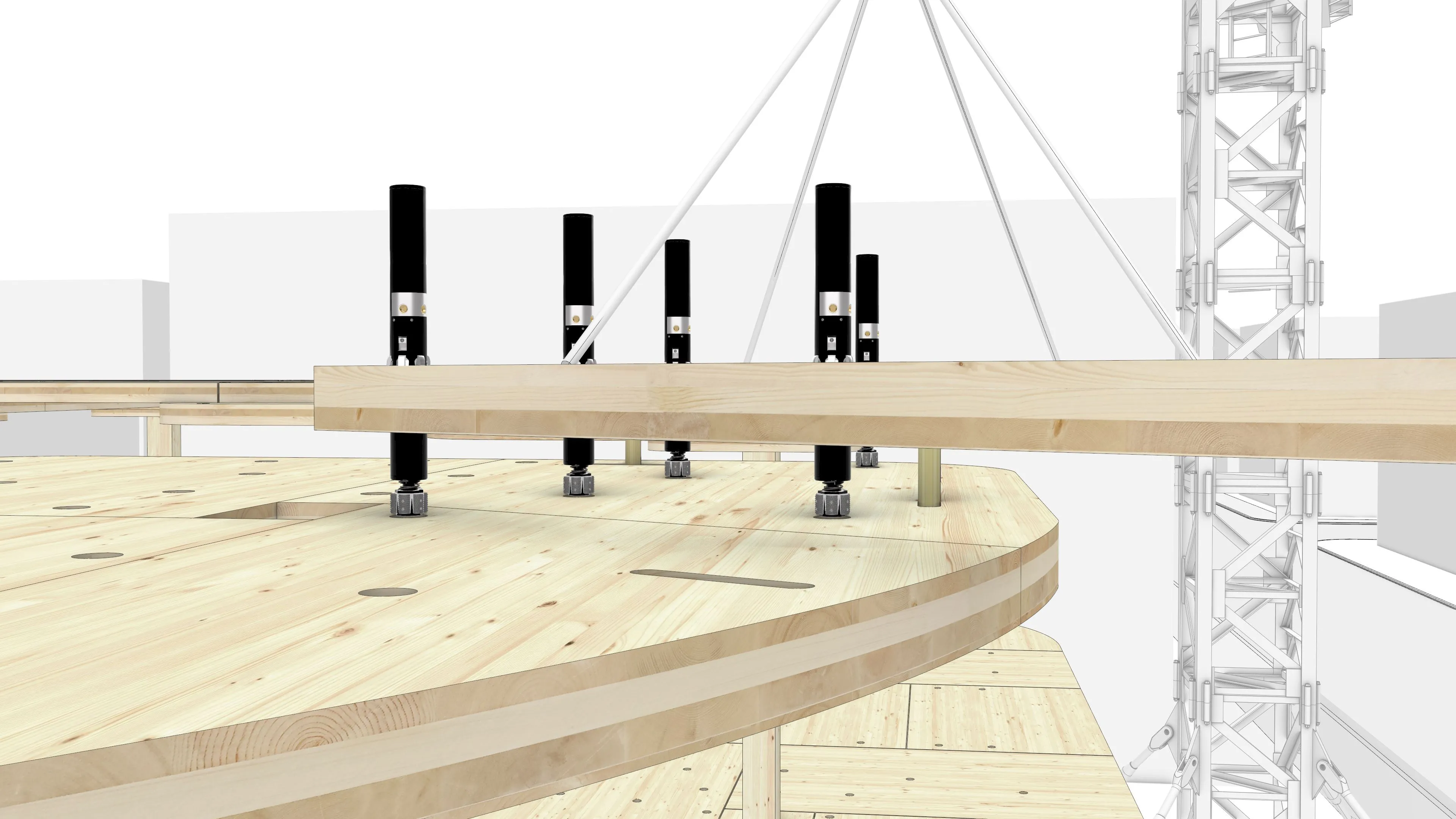 Figure 47 - The before-placed dowels and the engraved channels will help align the last centimeters to passively slide the panels into their correct position.