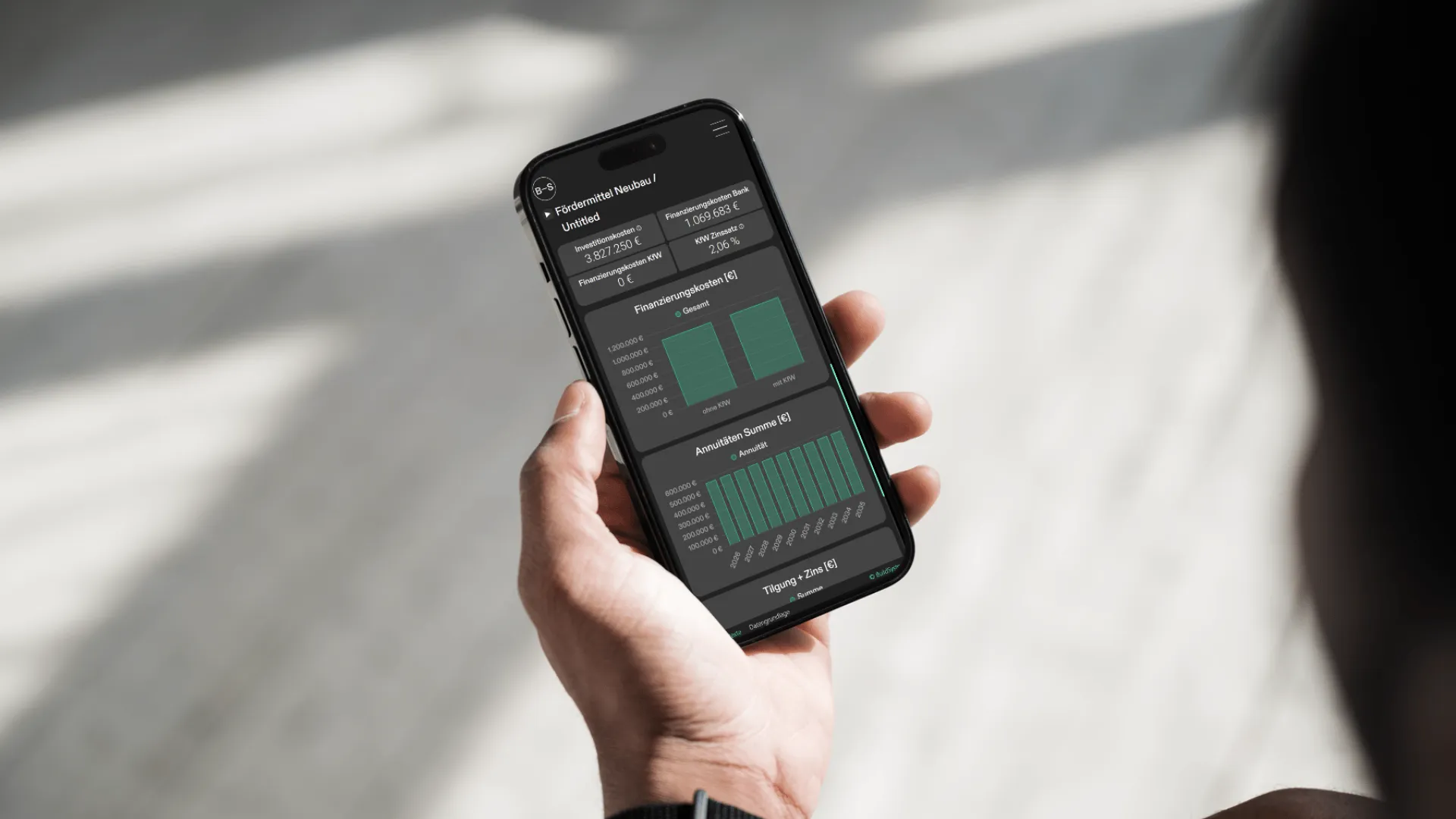 A man uses the funding calculator on an iPad.