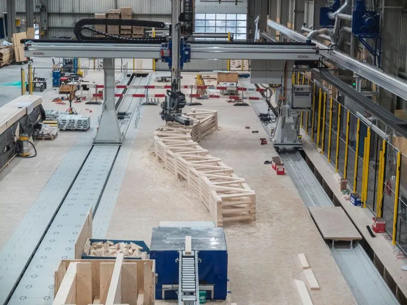 Figure 08 - The Sequential Roof: Automated prefabrication process (Gramazio Kohler Research, ETH Zurich, 2014).